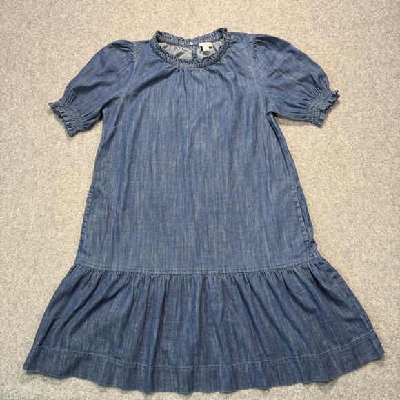 Women's Free Assembly Ruffle Bottom Short Sleeve Shift Dress Size S - Picture 2 of 9